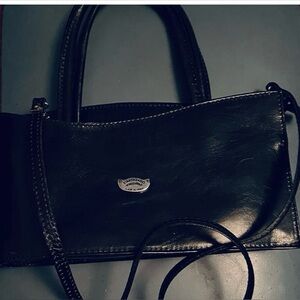 L’Artigiano vintage Hand or Crossbody bag made in Italy all leather Black